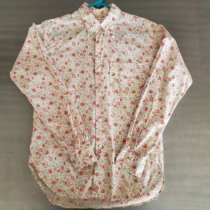 Engineered Garments Nepenthes Long Sleeve Pink Green Shirt Floral Print Small